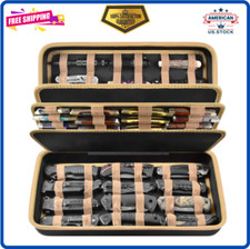 Knife Display Case for 64+ Pocket Knives, Folding Knives Organizer, Brown picture