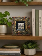 VTG Mini French Chateau Vaux Le Vicomte Miniature Print Ornate Gilt Frame Baroq  picture