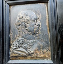 Antique Otto von Bismarck Repousse Portrait Plaque Mayer Wilhelm Stuttgart 1900s picture