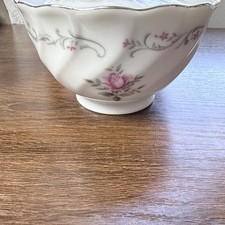 Royal Swirl Fine China Sugar Bowl w Lid Pink Floral Japan Vintage picture