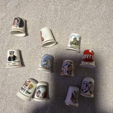 British Royalty et al Thimbles Queen Elizabeth Princess Diana King Charles etc picture
