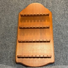Vintage Wooden Souvenir Collector Spoon Wall Display Rack Holder 4 Tier 32 slot picture