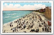 Old Orchard Maine Panoramic Beach View Roller Coaster Postcard PC244 picture