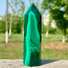 102G TOP Natural Malachite Quartz Crystal wand point oblisk healing picture