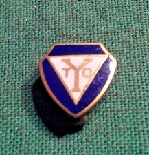 Vintage TYC Toledo Yacht Club Gold Tone Metal & Enamel Brooch Type Lapel Pin picture