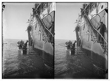 Photo:Jaffa Tel Aviv Israel 1900s Oranges Export Ship Loading Stereograph picture