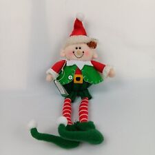 Ganz Elf Santas Little Helper Plush Shelf Sitter Felt Green Red Holiday Fun Toy picture