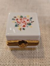 Vintage Square Shaped LIMOGES Castel Trinket, Pill Box Signed Made in France picture