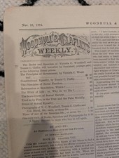 1874 Woodhull & Claflins Weekly — Victoria Woodhull, Aerial War, Spirits, Nov 28 picture