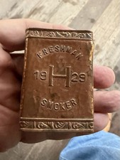 Antique 1920’s Hammered Copper Harvard Freshmen Fraternity Matchbox Case Cover picture