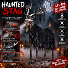 7 FT ANIMATED UNDEAD STAG ANIMATRONIC HALLOWEEN PROP picture