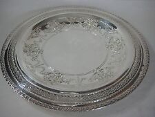 OLD INTERNATIONAL SILVER COMPANY I S 167 LACE DESIGN EDGES SERVING PLATTER TRAY picture