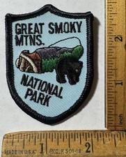 Vintage Great Smoky Mountains National Park Iron On Patch Travel Souvenir picture