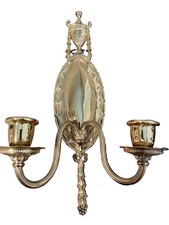 Pair of Brass Wall Candelabras Candle Holders picture