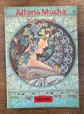 Vintage 1993 Alphons Mucha Art Print Postcard Book Of 30 By Taschen Unused picture