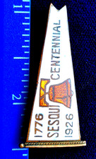 Vintage 1926 Philadelphia SesquiCentennial Expo Souvenir Enamel Banner Lapel Pin picture