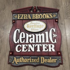 RARE Ezra Brooks Kentucky Straight Bourbon Whisky Bar Sign -- 24”x19” Alcohol picture