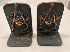 Vintage Freemasonry Bookends Masonic Square And Compasses picture
