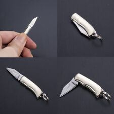 Small Mini Stainless-Steel Folding Pocket Knife Keychain Blade Outdoor Survival picture