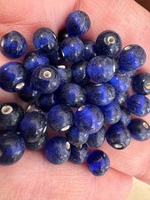 Vintage/Antique 1940 Wound Blue Glass Beads: Sets Of 50 Beads; Stunning Find picture