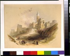 Photo:Jerusalem Holy Land Citadel Without Walls David Roberts 1842 picture