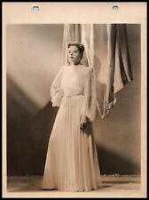 JANE GREER GLAMOUR GOWN STYLISH PORTRAIT ORIG 1940s KEYBOOK ORIGINAL Photo 620 picture