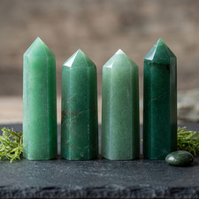 Natural Green Aventurine Crystal Tower Point Healing Energy Prosperity Decor picture