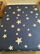 Pottery Barn Kids Bedding Star Quilt Bedspread Coverlet Navy Blue Cotton 87 x 86 picture
