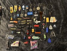 #7 VINTAGE KEYCHAIN LOT OF 72 KEY CHAINS FOBS SHOES TRAVEL NOVELTY COLEMAN  picture