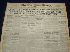 1918 JUNE 27 NEW YORK TIMES - AMERICANS STORM RIDGE, KILL 700 - NT 9093 picture
