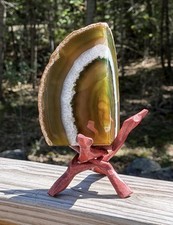 Beautiful substantial agate specimen featuring natural earthy olive-green picture