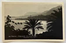 Menton France Twilight View from Italian Border RPPC Palm Trees Riviera picture