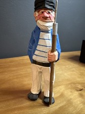 Vintage Hand Carved Wood Sea Captain Figurine 7
