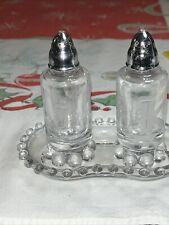 Vintage Candlewick  Salt/Peppet Shakers / Tray Etched KPJ picture