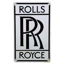VINTAGE ROLLS-ROYCE PORCELAIN SIGN RR DEALERSHIP GARAGE ADVERTISING 12