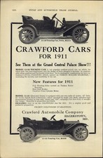 1911 PAPER AD CAR AUTO Crawford Automobile Model 11-30 Touring 11-35  picture