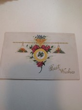 1903 Best Wishes Postcard Hastings MN Embossed Good Luck Roses Clover Scale picture