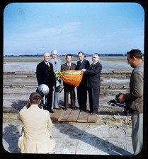US AIr Mail Ceremony capt Eddie Rickenbacker 1950 Stereo Realist 3D slide #3475 picture