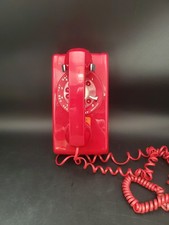 Vintage Western Electric 554 Red Rotary Wall Mount Phone Bell System, Works Well picture