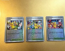 Pokemon Simplified Chinese Pikachu Celebration Fanfare Trainer Holo Foil 3 Card picture