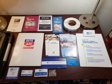 Lot of Rite Aid Pharmacy Retail Collectibles - Signs, Name Tags, Magnets, etc. picture