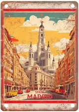 Vintage Madrid Spain Retro Look Travel Poster Metal Sign T3535 picture