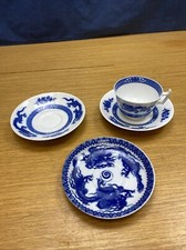 Rare Coalport England Blue/White Dragon Cup & Saucer w/Extras picture