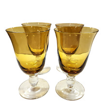 Set of 4 Arlington Amber by Southern Living Iced Tea Water Goblets Glasses 16 oz picture