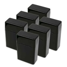 Cigarette Cases (King/Regular) Classic Glossy Black Flip Top Box (6 Boxes) picture