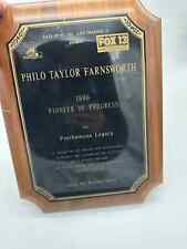 Philo T Farnsworth/inventor/award from Fox after his death/1996 picture