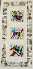 Papel Amate Wall Art with Otomi Embroidery 12