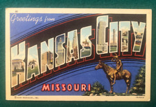 Large Letter Greetings From Kansas City Missouri MO Post Card posted 1947 picture
