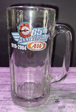 A&W Root Beer 85TH Anniversary 16oz 7” Mug Stein 1919-2004 Handle Dimpled Glass picture