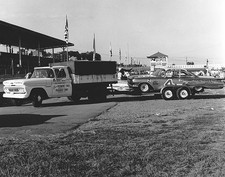 Rex White�s tow rig prepares leave Martinsville Speedway after a N- Old Photo picture